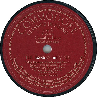 Kansas City Six, Lester Young, Commodore 509, 1938