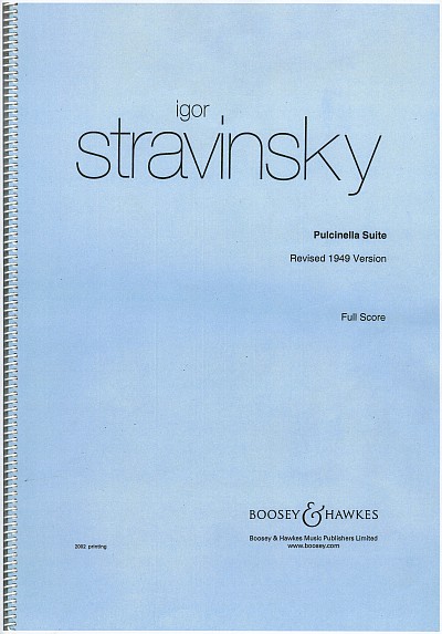 Igor Strawinsky, Pulcinella Suite, Leihdirigierpartitur, hellblaue Serie, 2002, Deckblatt