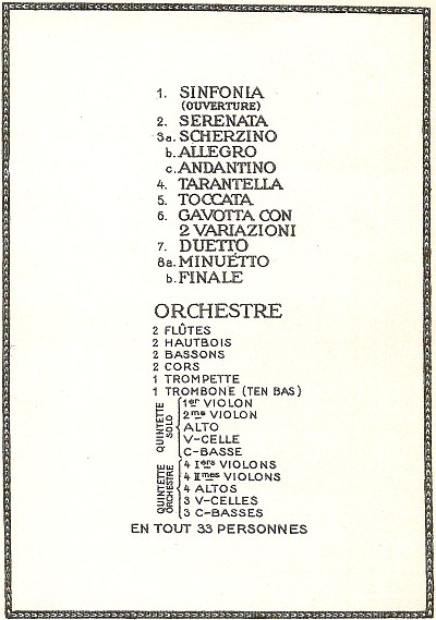 Igor Strawinsky, Suite de Pulcinella, Taschenpartitur 1924, Seite [2]