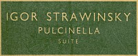 Igor Strawinsky, Pulcinella Suite, Taschenpartitur 1949, Einband, aufgedrucktes Etikett, Titelgebung