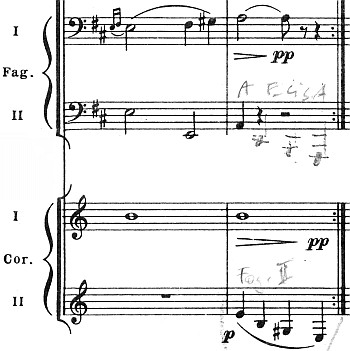 Igor Strawinsky, Pulcinella-Suite, Deutsche Leihpartitur 4, VI Gavotta, Ziffer 73, Takt 10, Dirigentenänderung
