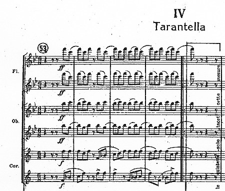 Igor Strawinsky: Suite de Pulcinella, Taschenpartitur 1924, Ziffer 53, Ausschnitt