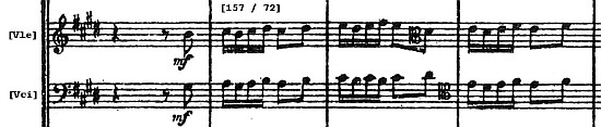 Igor Strawinsky, Suite de Pulcinella, Studienpartitur 1924, Ziffer 72, Ausschnitt