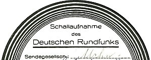 RRG-Schallplattenetikett, 'Markenname' Schallaufnahme des Deutschen Rundfunks